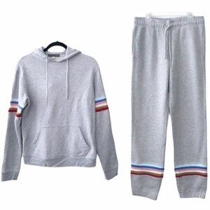 AlexaChung Gray Hoodie Sweater & Track Sweat Pants Set Medium